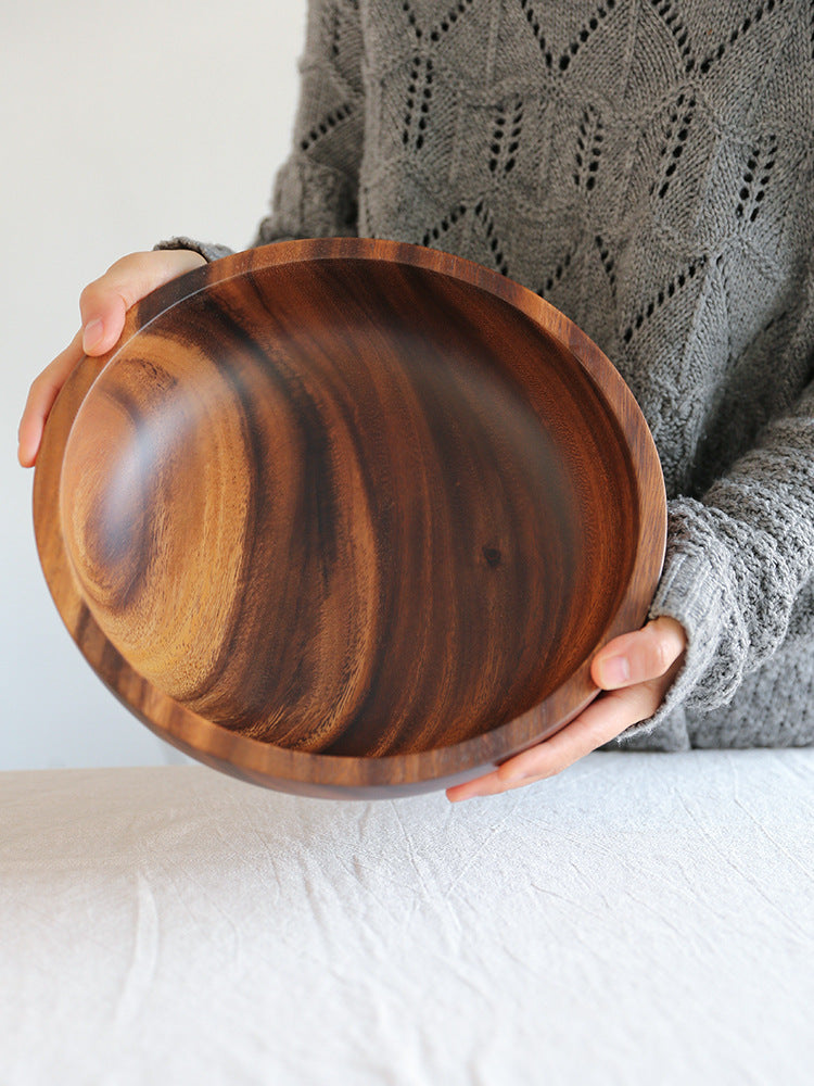 Natural Wooden Bowl – Handcrafted Fruit, Salad & Snack Bowl