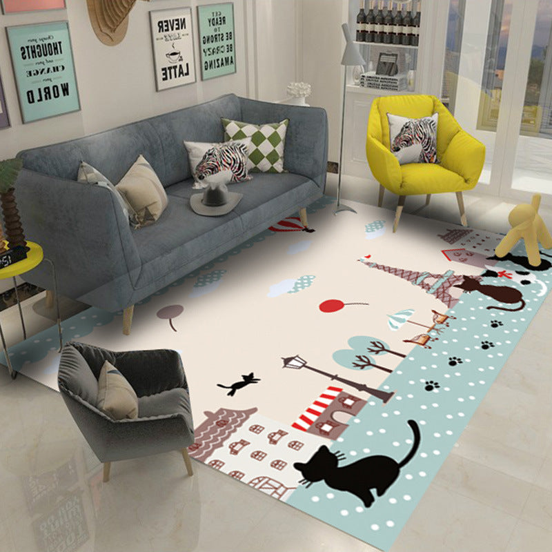 Modern Geometric Living Room Rug – Soft Bedroom & Sofa Area Carpet