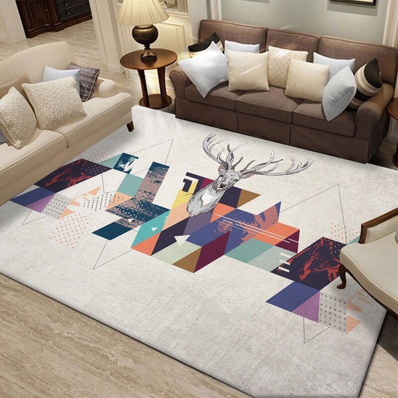 Modern Geometric Living Room Rug – Soft Bedroom & Sofa Area Carpet