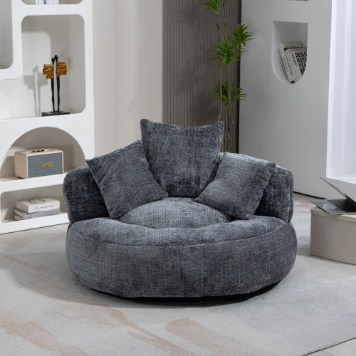 Large Lazy Sofa Chair – Modern Bean Bag Lounger with Cushions for Living Room