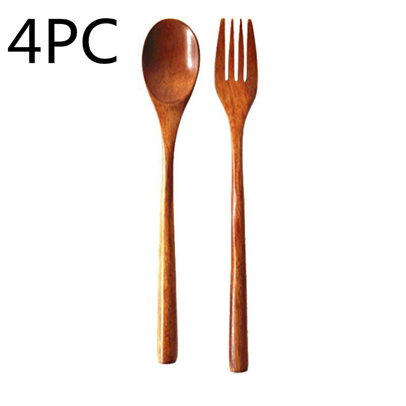 Wooden Cooking Utensils Set – Spoons & Forks for Kitchen Use