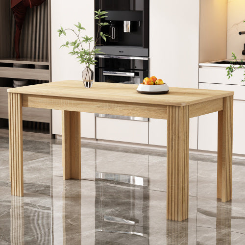 Wooden Dining Table for 4 – Modern Rectangular Kitchen Table for Small Spaces