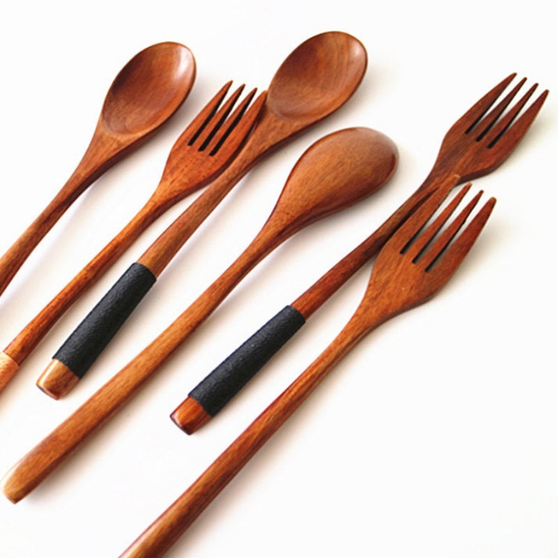 Wooden Cooking Utensils Set – Spoons & Forks for Kitchen Use
