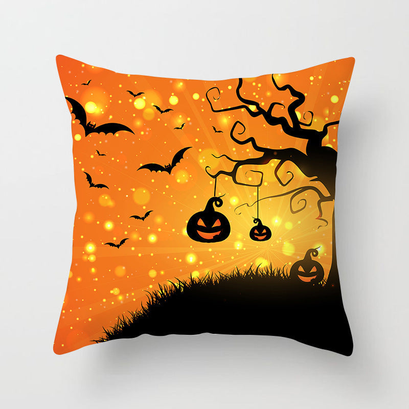 Halloween Pumpkin Pillowcase 45x45cm – Spooky Home Decor Cushion Cover
