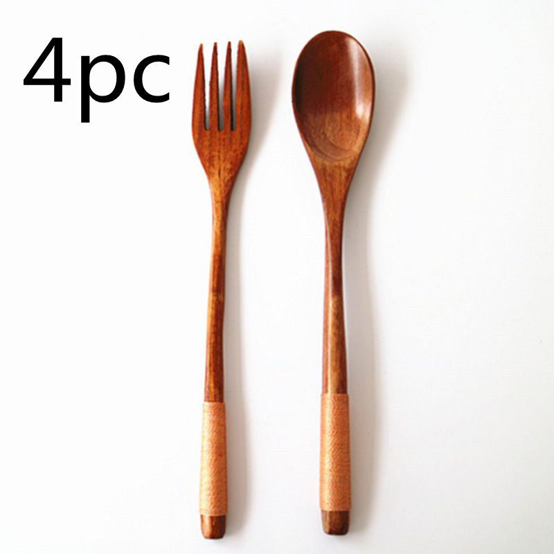 Wooden Cooking Utensils Set – Spoons & Forks for Kitchen Use