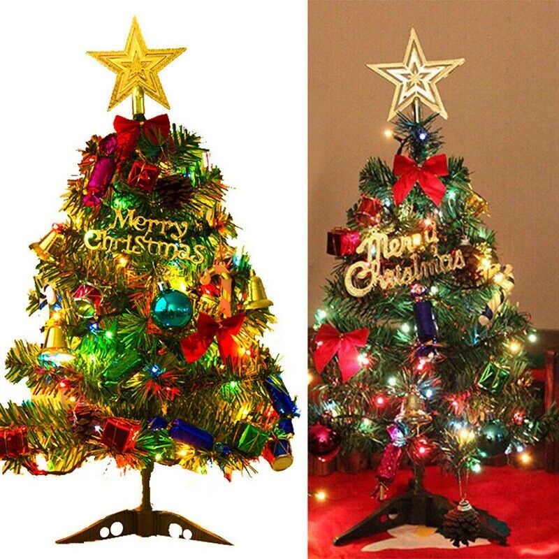 60cm Tabletop Christmas Tree - Artificial Mini Tree with Led Lights
