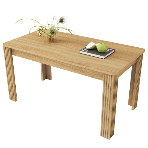 Wooden Dining Table for 4 – Modern Rectangular Kitchen Table for Small Spaces