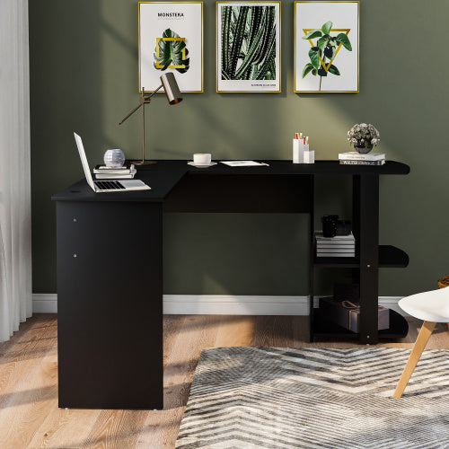 Black L-Shaped Desk