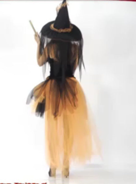 Women’s Witch Halloween Costume – Sexy Cosplay Outfit with Hat & Tulle Skirt