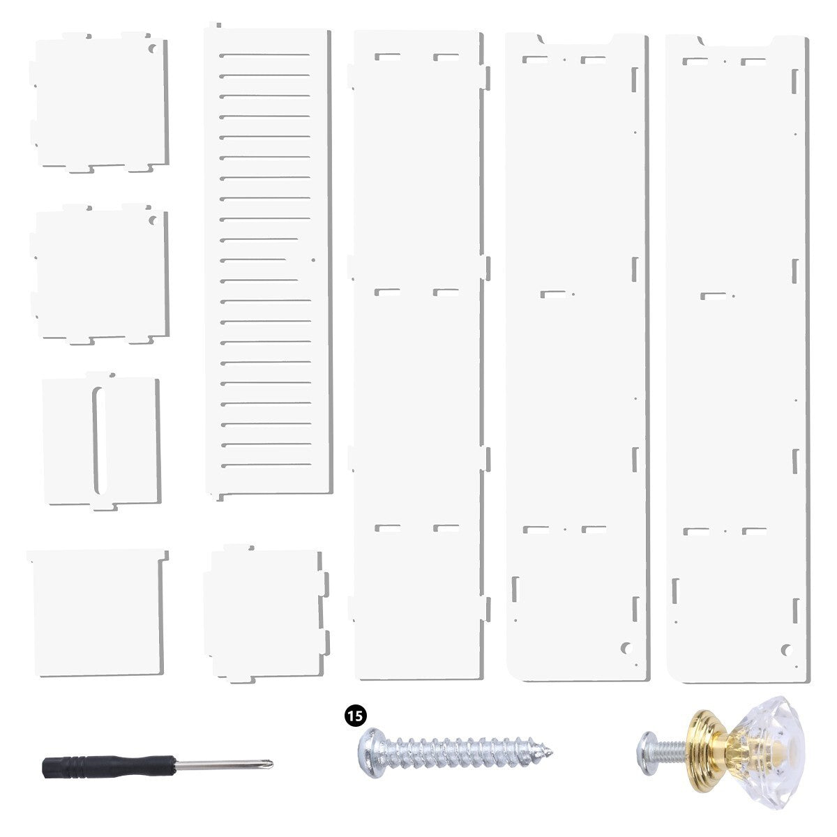 Slim White Wooden Bathroom Storage Cabinet - Toilet Paper Roll Holder with Shutter (UK Stock)