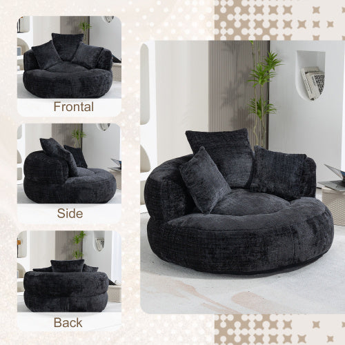 Large Lazy Sofa Chair – Modern Bean Bag Lounger with Cushions for Living Room