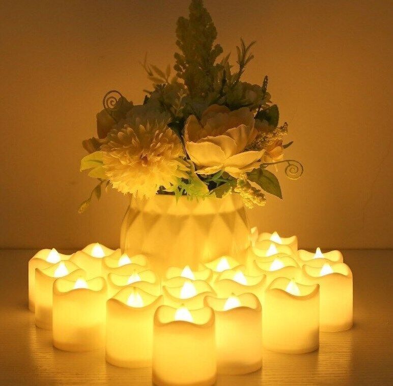 24PCS Led Tea Lights Candles - LED FLAMELESS Battery Operated Wedding & Party Decor