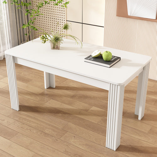 Wooden Dining Table for 4 – Modern Rectangular Kitchen Table for Small Spaces