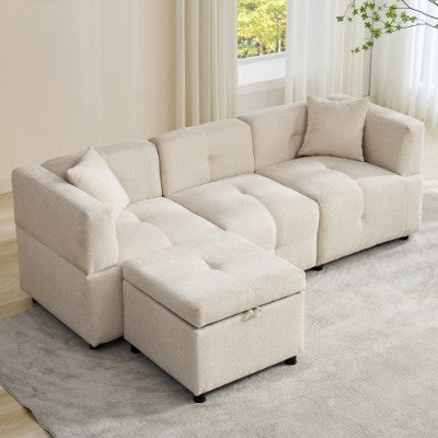 Beige L Sofa