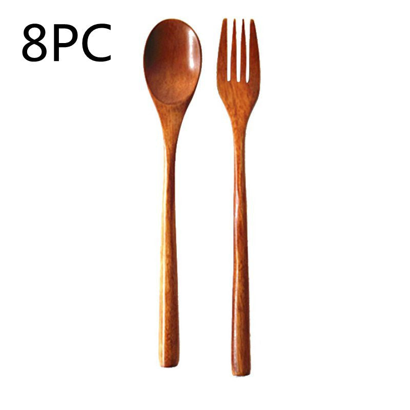 Wooden Cooking Utensils Set – Spoons & Forks for Kitchen Use