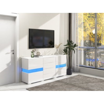 High Gloss LED Sideboard Cabinet with Storage – Modern Living Room Furniture