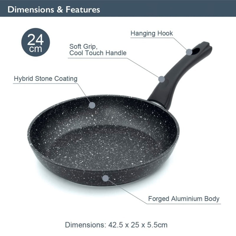 Non-Stick Black Frying Pan with Ceramic Coating – Suitable for Gas & Induction