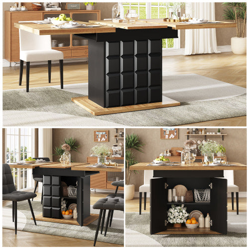 Telescopic Extendable Dining Table – Modern Foldable Kitchen Table for 4–6 People