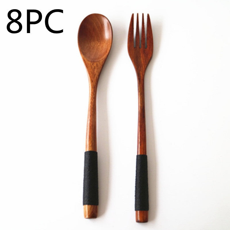 Wooden Cooking Utensils Set – Spoons & Forks for Kitchen Use