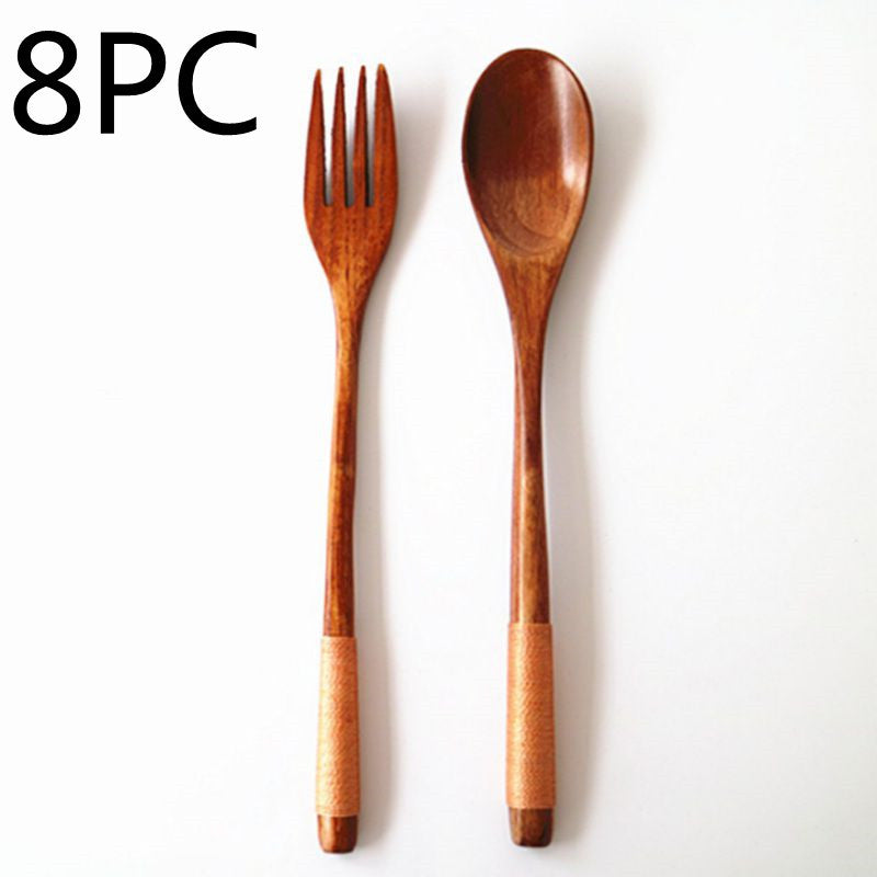 Wooden Cooking Utensils Set – Spoons & Forks for Kitchen Use