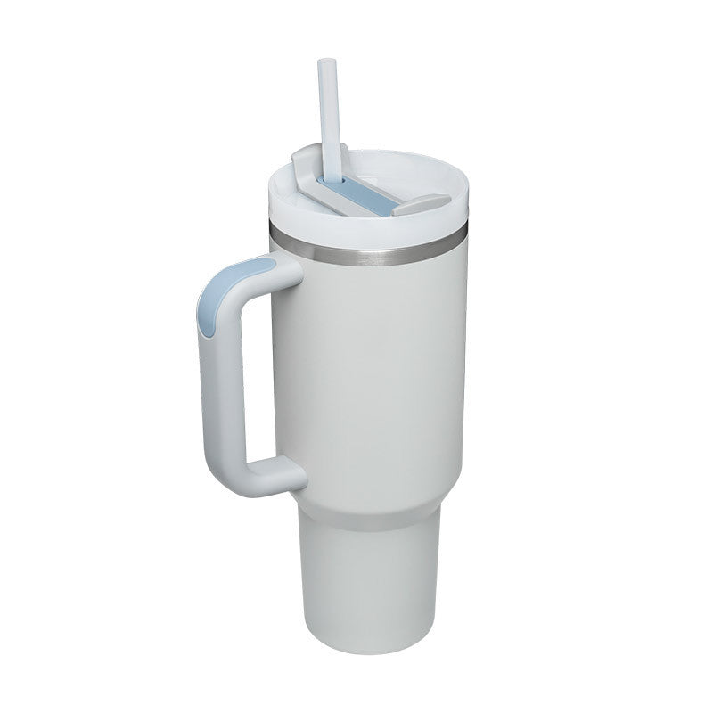 40oz Insulated Tumbler with Straw - Stainless Steel Spill-Proof Travel Mug with Handle and Lid