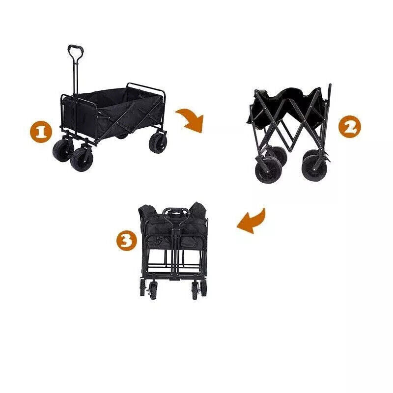 Foldable Outdoor Trolley Cart - Heavy-duty for Garden, beach & Camping (UK Stock)