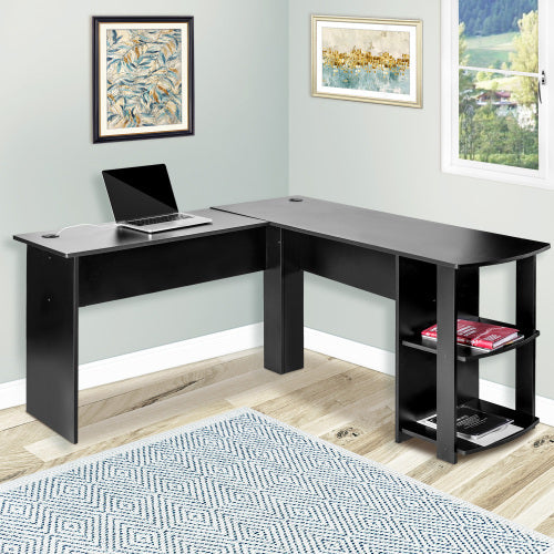 Black L-Shaped Desk