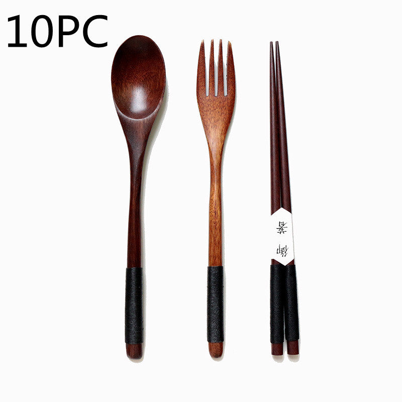Wooden Cooking Utensils Set – Spoons & Forks for Kitchen Use