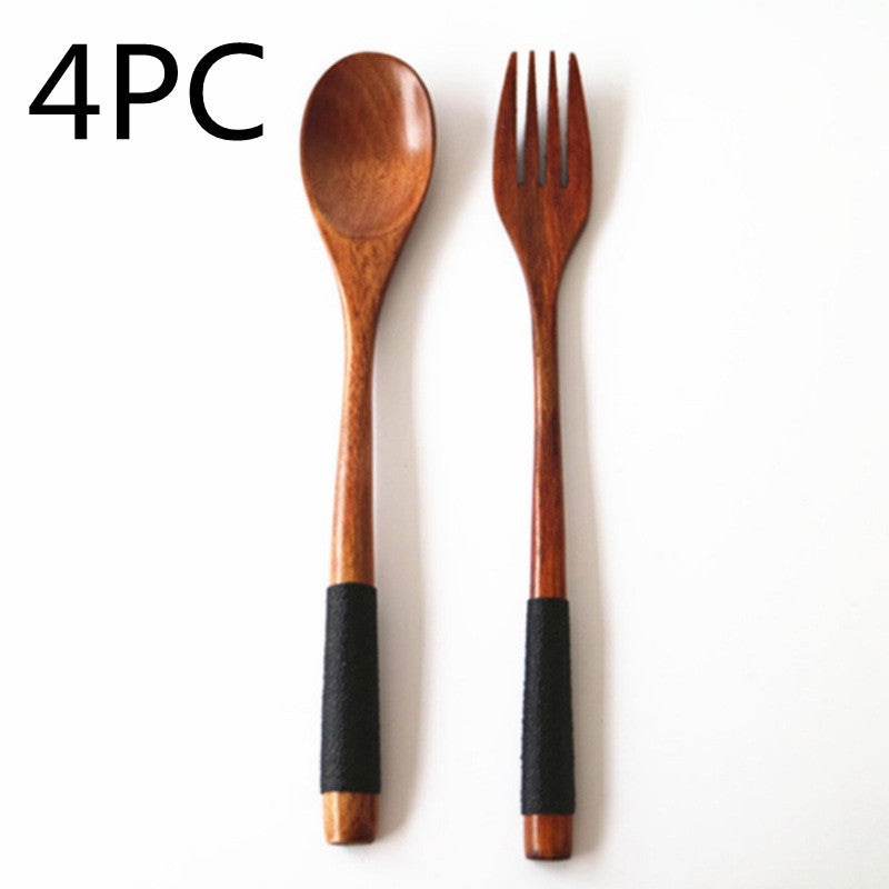 Wooden Cooking Utensils Set – Spoons & Forks for Kitchen Use