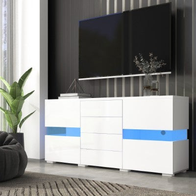 High Gloss LED Sideboard Cabinet with Storage – Modern Living Room Furniture