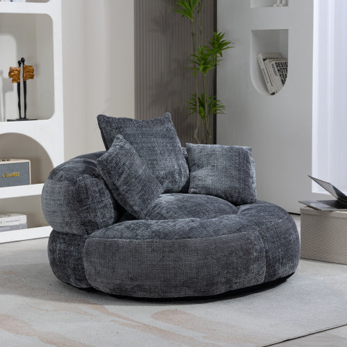 Large Lazy Sofa Chair – Modern Bean Bag Lounger with Cushions for Living Room