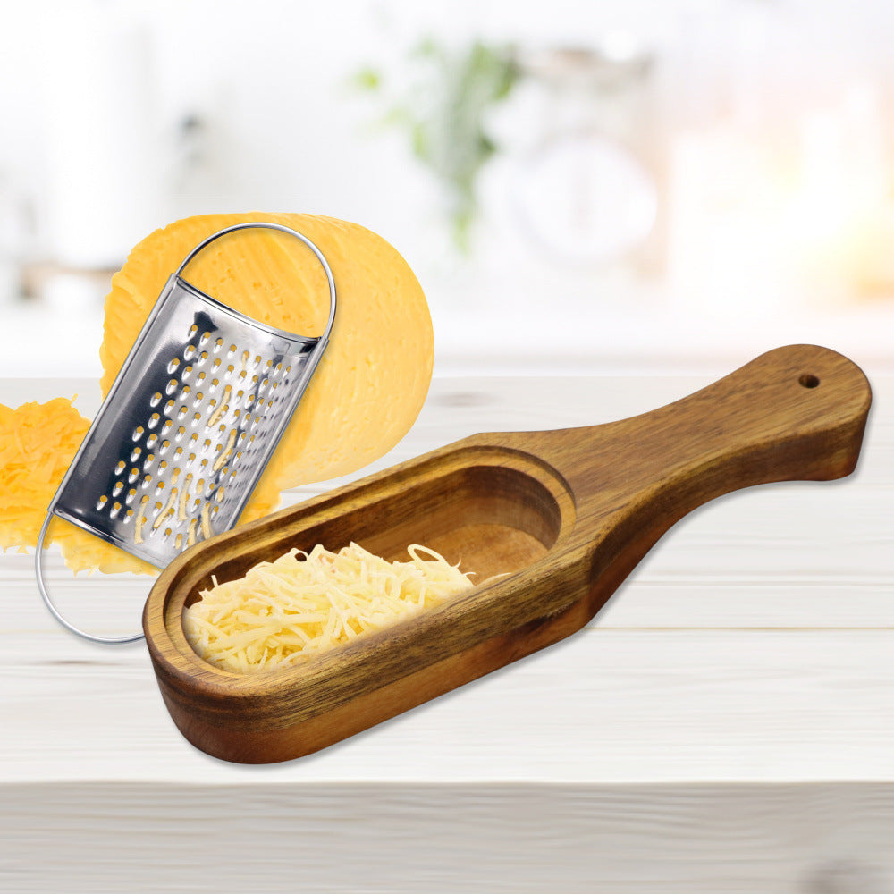 Stainless Steel Cheese Grater with Wooden Handle – Kitchen Tool