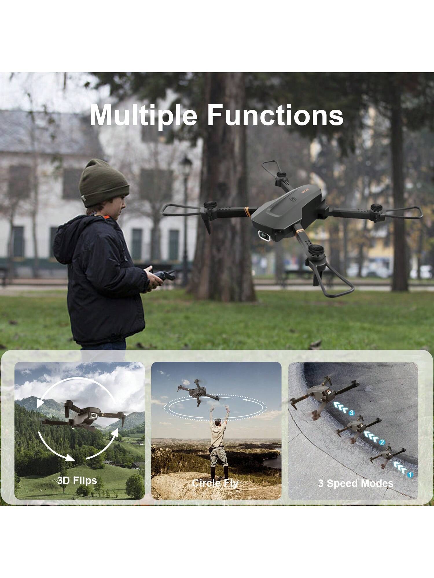 Foldable Mini Drone With Camera 4K 1080P HD Drone ,3 Batteries,Drones For Adults Kids,Remote-controlled Quadcopter for Adult & Kids