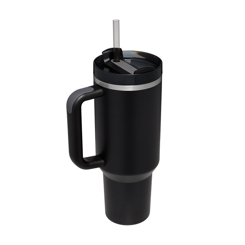 40oz Insulated Tumbler with Straw - Stainless Steel Spill-Proof Travel Mug with Handle and Lid