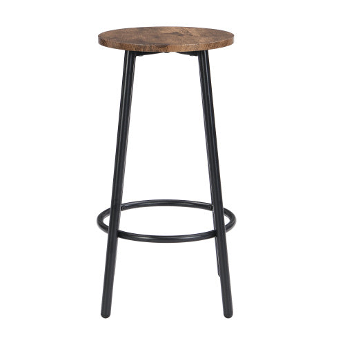 Industrial Bar Table Set with 2 Chairs – Rustic Brown Counter Height Dining Table