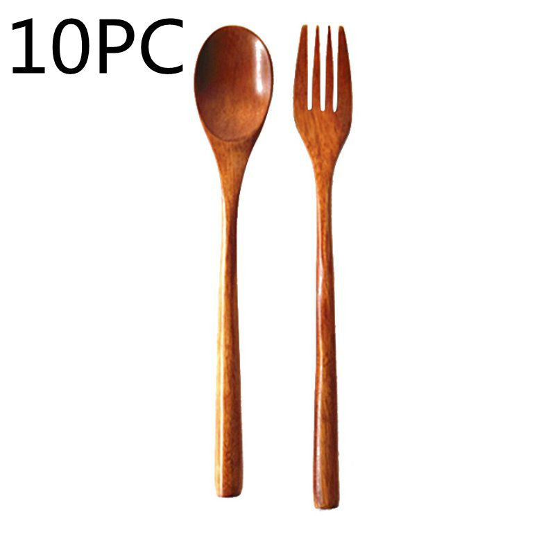 Wooden Cooking Utensils Set – Spoons & Forks for Kitchen Use