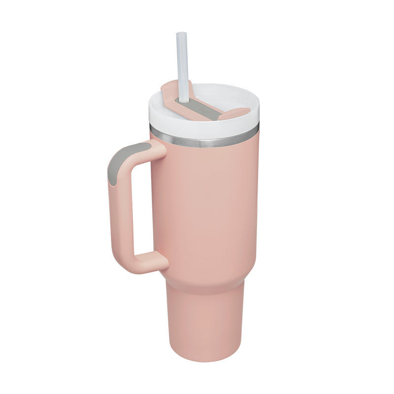40oz Insulated Tumbler with Straw - Stainless Steel Spill-Proof Travel Mug with Handle and Lid
